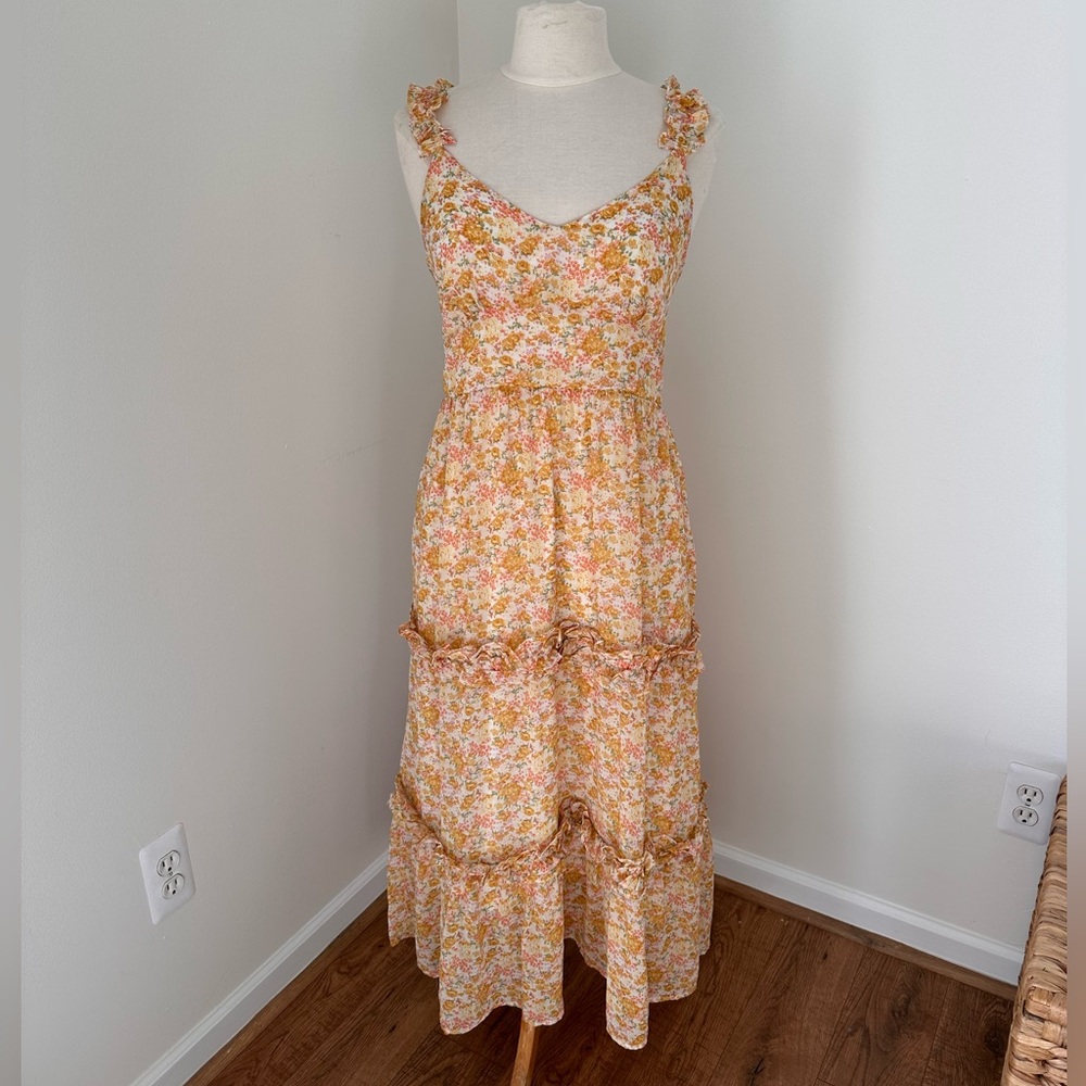 Floral Dress in Yellow/Orange/Cream